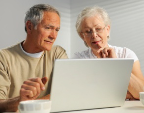 Seniors on a computer